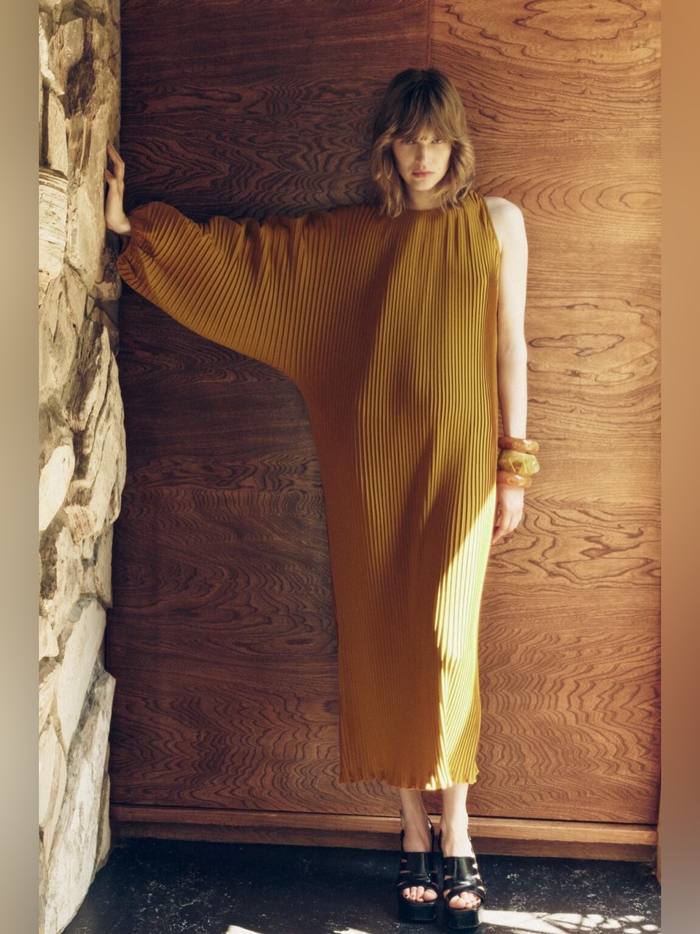 Zara Pleated One Shoulder  Dress